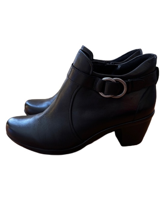 Naturalizer Shoes - Naturalizer Elisa Black Leather Ankle Boots Overlapping Ring Hardware Size 10 40